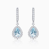 Pendientes Livia de Aguamarinas y Diamantes en Oro Blanco de 18 Kt