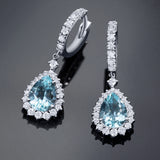 Pendientes Livia de Aguamarinas y Diamantes en Oro Blanco de 18 Kt