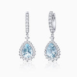 Pendientes Livia de Aguamarinas y Diamantes en Oro Blanco de 18 Kt