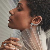 Brinco de água-marinha e diamante Blue Jay em ouro branco 18K