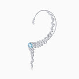 Brinco de água-marinha e diamante Blue Jay em ouro branco 18K