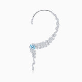 Brinco de água-marinha e diamante Blue Jay em ouro branco 18K