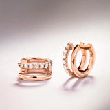Brincos de diamante Selene em ouro rosa 18 K