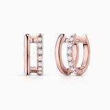 Brincos de diamante Selene em ouro rosa 18 K