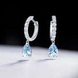 Pendientes Brooke de Aguamarinas y Diamantes en Oro Blanco de 18 Kt