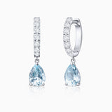 Pendientes Brooke de Aguamarinas y Diamantes en Oro Blanco de 18 Kt