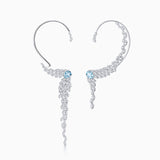 Brincos Blue Jay Aquamarine e Diamante em Ouro Branco 18K