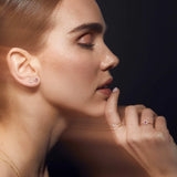 Brincos Astrid Ruby e Diamante em Ouro Rosa 18 K