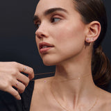 Brincos Astrid Ruby e Diamante em Ouro Rosa 18 K