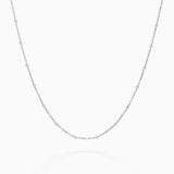 Corrente de contas de diamante em ouro branco 18K