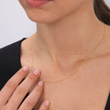 Cadena de Bolitas Diamantadas en Oro Amarillo de 18 Kt