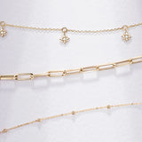 Cadena de Bolitas Diamantadas en Oro Amarillo de 18 Kt
