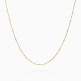 Cadena de Bolitas Diamantadas en Oro Amarillo de 18 Kt