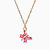 Charm Colgante Mariposa S de Rubíes en Oro Amarillo de 18 Kt