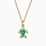 Charm Pingente de tartaruga esmeralda S em ouro amarelo 18K