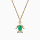 Charm Pingente de tartaruga esmeralda S em ouro amarelo 18K