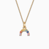 Charm Colgante Arcoíris S de Zafiros de Colores en Oro Amarillo de 18 Kt