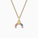 Charm Colgante Arcoíris S de Zafiros de Colores en Oro Amarillo de 18 Kt