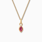 Charm Colgante Bisel Marquise S de Rubí en Oro Amarillo de 18 Kt