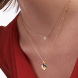 Charm Colgante Zafiro Oval S en Oro Amarillo de 18 Kt