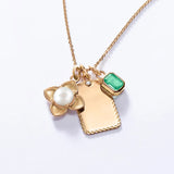 Charm Colgante Flor M de Perla en Oro Amarillo de 18 Kt
