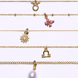 Charm Colgante Zodíaco Libra S en Oro Amarillo de 18 Kt