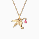 Charm Colgante Colibrí M de Rubí en Oro Amarillo de 18 Kt