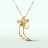 Charm Colgante Luna L en Oro Amarilo de 18 Kt