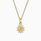 Charm Colgante Margarita S de Zafiro Amarillo y Diamantes en Oro Amarillo de 18 Kt
