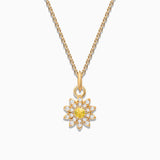 Charm Colgante Margarita S de Zafiro Amarillo y Diamantes en Oro Amarillo de 18 Kt