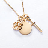 Charm Colgante Daga M de Diamantes en Oro Amarillo de 18 Kt