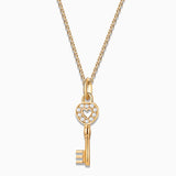 Charm Colgante Llave M de Diamantes en Oro Amarillo de 18 Kt