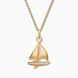Charm Colgante Barco M de Diamantes en Oro Amarillo de 18 Kt
