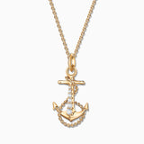 Charm Colgante Ancla M de Diamantes en Oro Amarillo de 18 Kt