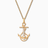 Charm Colgante Ancla M de Diamantes en Oro Amarillo de 18 Kt