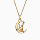Charm Colgante Gato M de Diamante en Oro Amarillo de 18 Kt