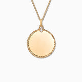 Charm Colgante Medalla Redonda L de Diamante en Oro Amarillo de 18 Kt