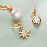 Charm Colgante Estrella S de Diamante en Oro Amarillo de 18 Kt