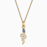 Charm Colgante Serpiente M de Zafiro y Diamantes en Oro Amarillo de 18 Kt
