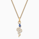 Charm Colgante Serpiente M de Zafiro y Diamantes en Oro Amarillo de 18 Kt