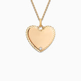 Charm Colgante Medalla Corazón L de Diamante en Oro Amarillo de 18 Kt