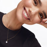 Charm Colgante Perla Lágrima M de Diamante en Oro Amarillo de 18 Kt