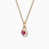 Charm Colgante Roseta S de Rubí y Diamantes en Oro Amarillo de 18 Kt
