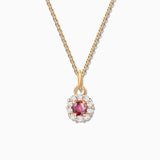 Charm Colgante Roseta S de Rubí y Diamantes en Oro Amarillo de 18 Kt
