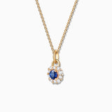 Charm Colgante Roseta S de Zafiro y Diamantes en Oro Amarillo de 18 Kt