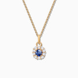 Charm Colgante Roseta S de Zafiro y Diamantes en Oro Amarillo de 18 Kt