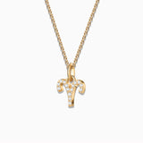 Charm Colgante Zodíaco Aries S de Diamantes en Oro Amarillo de 18 Kt