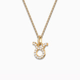 Charm Colgante Zodíaco Tauro S de Diamantes en Oro Amarillo de 18 Kt