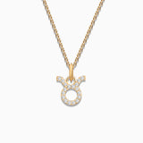 Charm Colgante Zodíaco Tauro S de Diamantes en Oro Amarillo de 18 Kt
