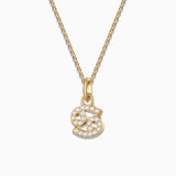 Charm Colgante Zodíaco Cáncer S de Diamantes en Oro Amarillo de 18 Kt